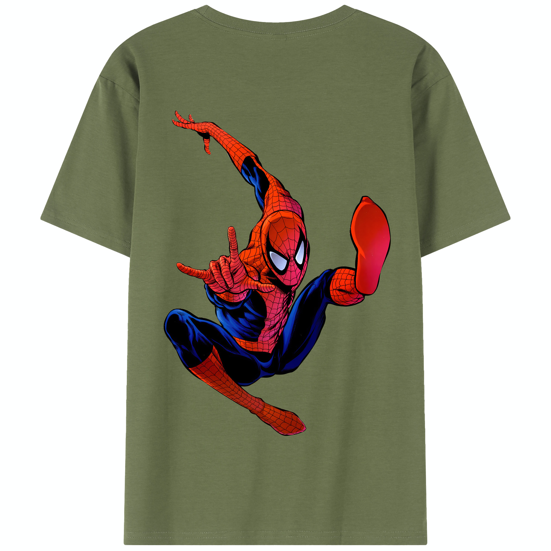 （画像用） Spider Man スパイダーマン 綿100％半袖Tシャツ（背面プリント）